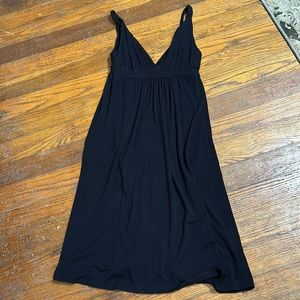 J. Crew black sleeveless jersey knit midi length dress twisted straps Women’s S